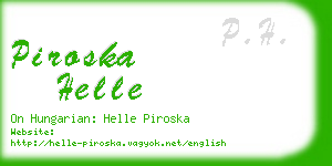 piroska helle business card